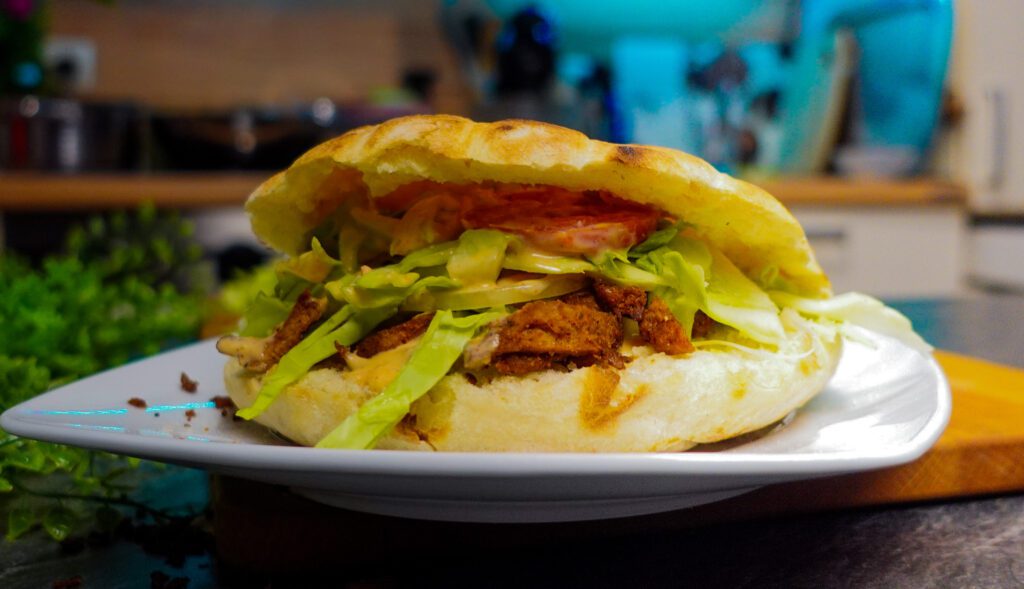vegan doener kebap made with soy chunks